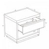 Navis Contemporary 26" Nightstand in Charcoal Gray (2-Drawer) | Table de nuit contemporaine Navis 66 cm en gris charbon (2 tiroirs)