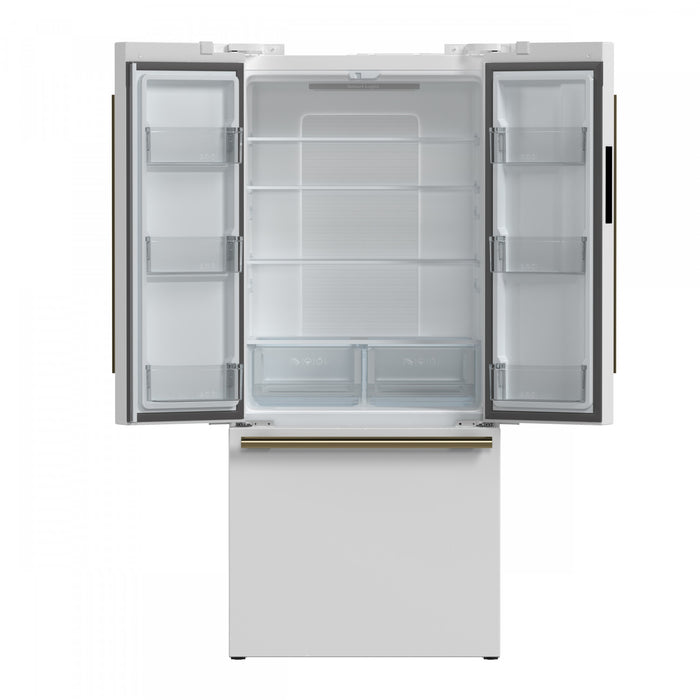 Refrigerateur Espresso Gallipoli de 30 po a portes francaises, blanc, 17,5 pi³ – FFFFD1974-31WHT