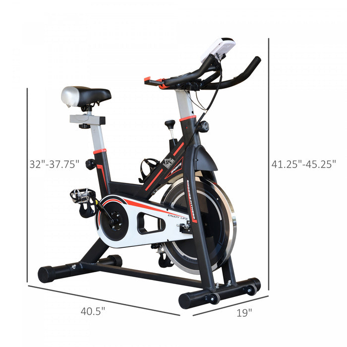 Velo D'exercice Stationnaire Vertical Soozier Velo D'entrainement D'entrainement Cardio D'interieur Avec Support De Telephone Pour Moniteur Lcd A Resistance Reglable Noir