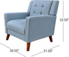 Midway Mid-Century Modern Armchair with Tufted Waffle Stitch, Blue, Walnut | Midway Fauteuil Moderne du Milieu de Siecle a Point Capitonne Gaufre, Bleu, Noyer