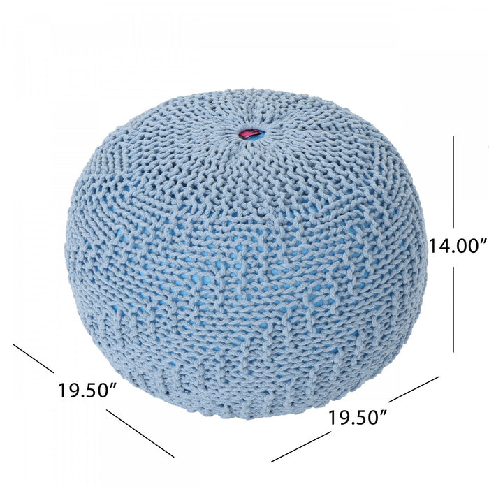 Pouf Rembourré Murphy, 100 % Coton, - Couleur Bleu Sarcelle