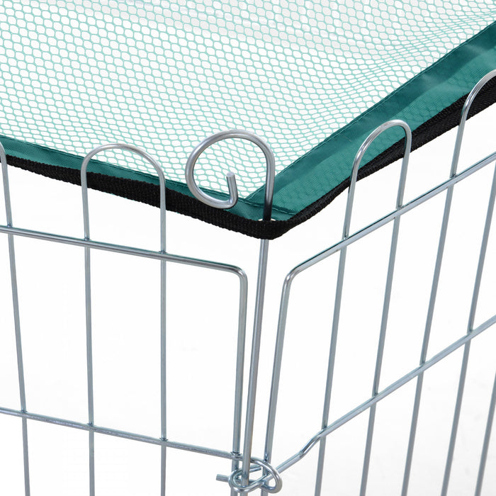 Pawhut Parc Pliable Pour Animal Domestique Avec Couvercle Superieur, Enclos Portable Robuste Pour Chiens, Chats, Poules, Lapins, 6 Panneaux, Cloture Pour Chien, Exterieur/interieur