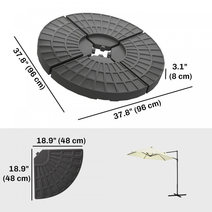 Outsunny - Lot de 4 poids pour pied de parasol - Support pour parasol d'exterieur