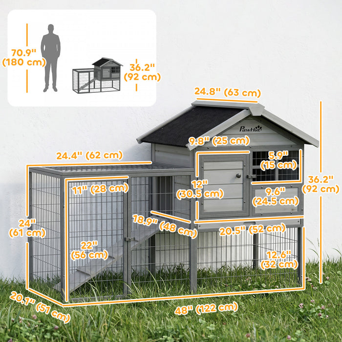 Maison surelevee en bois et metal pour animaux, clapier pour lapin