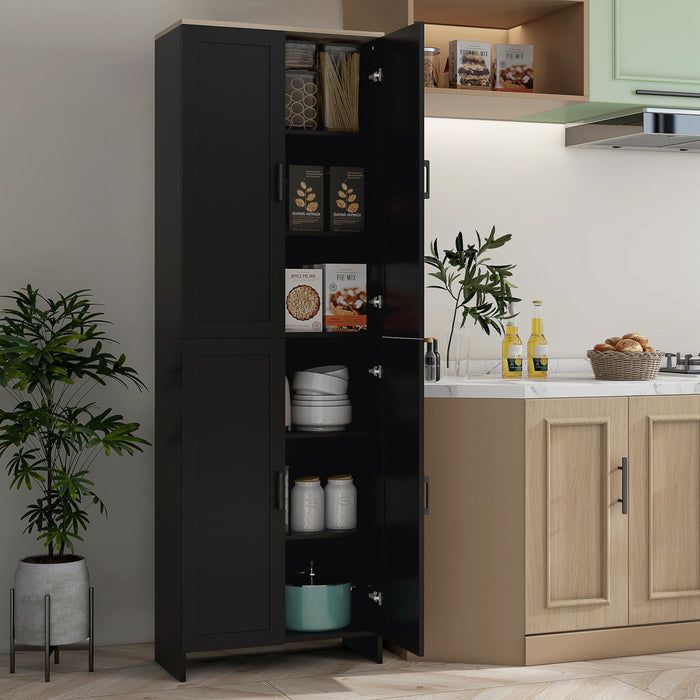 HOMCOM Armoire de rangement 67\" a 4 portes avec etageres reglables, noir