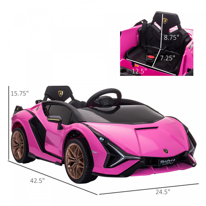 Aosom Jouet De Voiture Electrique Pour Enfants Compatible 12v Alimente Par Batterie Avec Telecommande Parentale Musique Lumieres Mp3 Rose