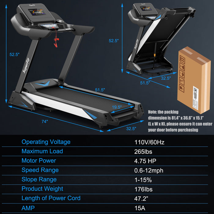 Nom Du Produit ：\nMarque Costway 2,98 Kw, Tapis De Course Pliant Machine D'exercice Avec Ecran Led A Inclinaison Automatique Noir
