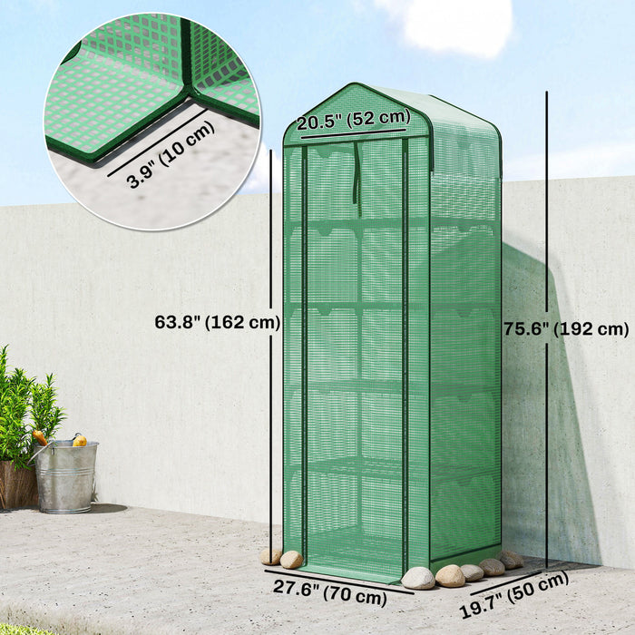 Outsunny Mini Serre avec Toit en Filet, Petite Serre Portable, Vert