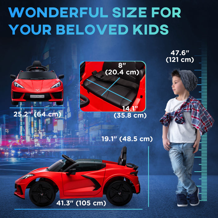 Qaba Voiture Electrique Pour Enfants, Voiture Pour Enfants Alimentee Par Batterie 12 V Avec Telecommande, Systeme De Suspension, Musique, Klaxon, Phare, Demarrage Lent, 3 A 6 Ans, Rouge