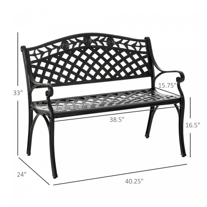 Banc De Jardin En Aluminium 2 Places Outsunny, Chaise D'exterieur Loveseat.
