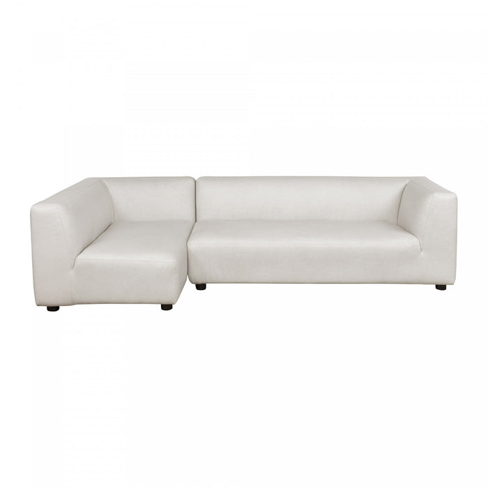 Canape sectionnel moderne contemporain Lukas 2 pieces, 118\", oriente a gauche, couleur creme