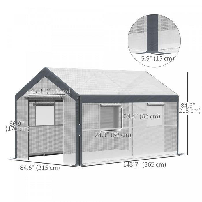 Outsunny Serre Robuste 7' X 12' X 7', Tente De Croissance De Graines, Blanc