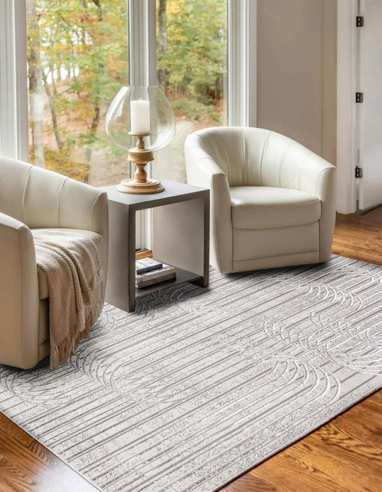 Tapis Contemporain/Moderne Blythe 5'0\" x 8'0\" en Gris
