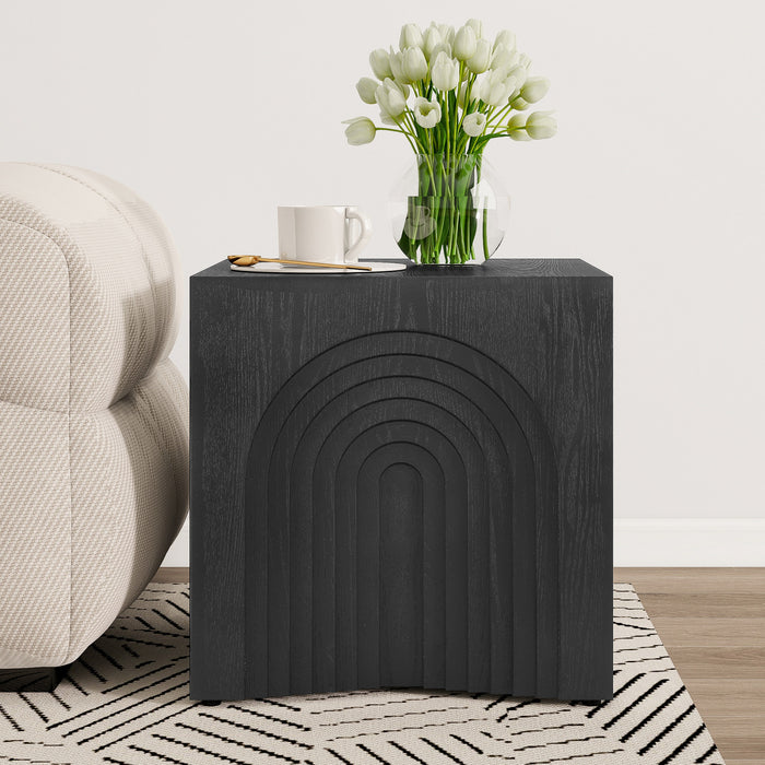 Grace Table d'Appoint Rustique, Noir