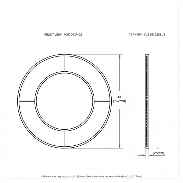 Miroir Rune de 29,92 po noir
