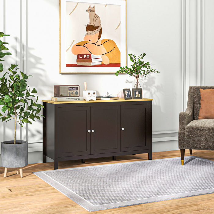 HOMCOM Meuble de Rangement, Meuble Buffet avec Portes, Noir