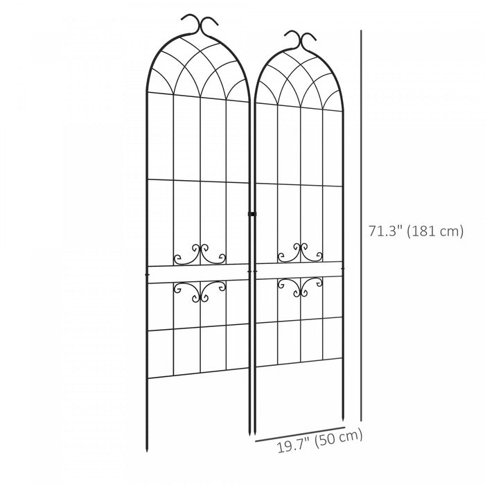 Outsunny 2 Treillis De Jardin Pour Plantes Grimpantes, Treillis Metallique