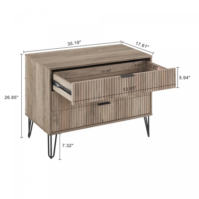 Ensemble moderne Dumbo 2 pieces de commode en gris rustique
