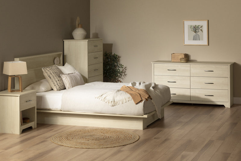  Commode Fusion à 6 tiroirs - chêne blanchi