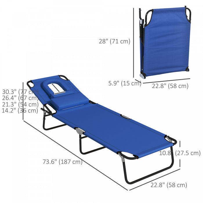 Outsunny 2pcs Chaise Longue Reglable, Chaise Longue Pliante Pour Le Jardin