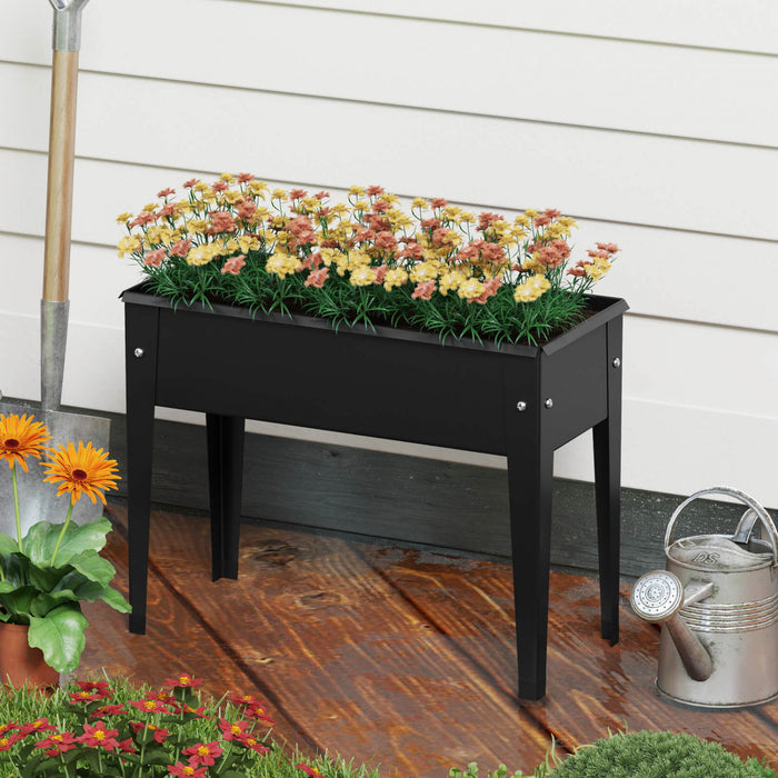 Costway A Souleve Le Lit De Jardin Eleve Boite De Planteur En Metal Avec Les Jambes Trous De Drainage Boite De Jardinage