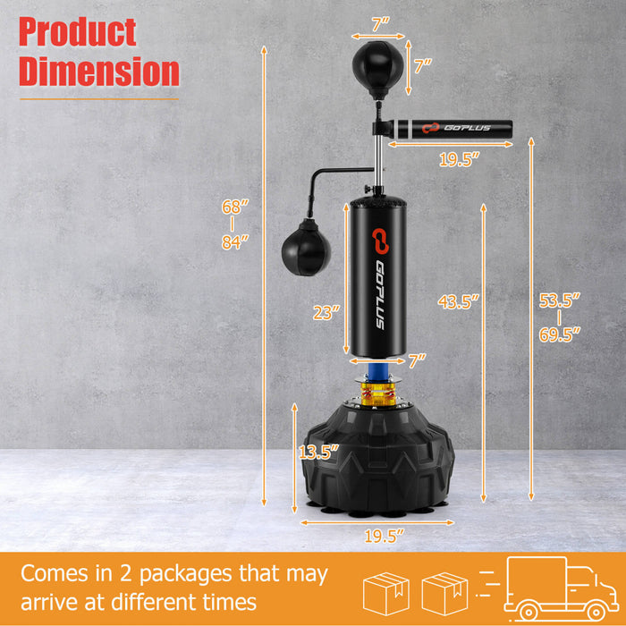 Goplus Boxe Vitesse Entraineur Independant Remplissable 360 ° Barre Tournante Hauteur Reglable