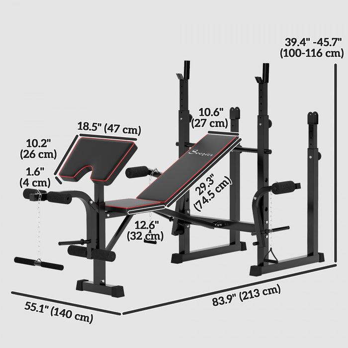 Soozier Banc De Musculation Avec 2 Supports D'halteres, Banc De Curl
