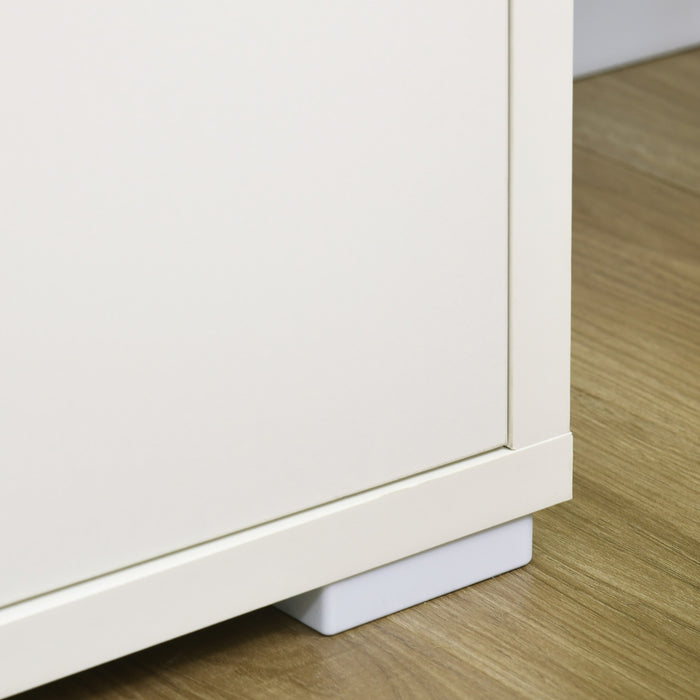HOMCOM Meuble de Rangement Buffet avec Quatre Portes Blanc