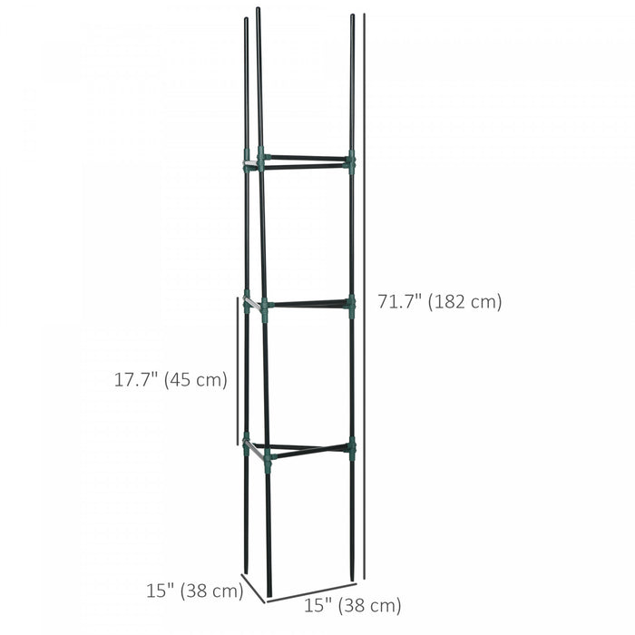 Outsunny Lot De 3 Cages A Tomates, Support Pour Plantes, Vert Fonce