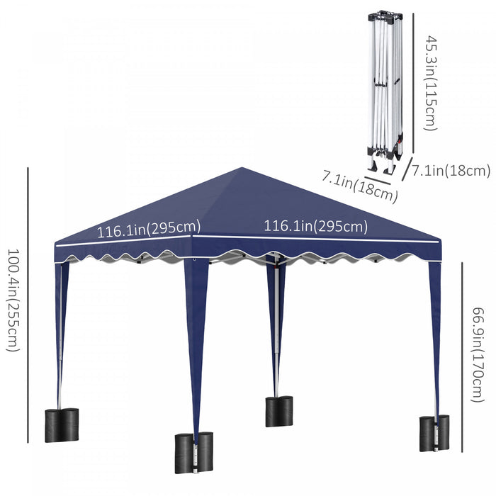 Outsunny Tente D'auvent Escamotable 10' X 10' Avec Sac De Transport, Bleu