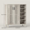 HOMCOM Shoe Cabinet with 5-tier Open Shelves for 17 Pairs Grey