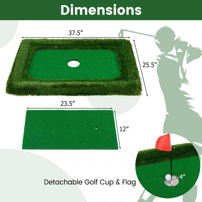 Costway Oval Flottant De Golf Vert Comprend Le Tapis De Golf Frappant 6 Balles De Golf Drapeau De Golf