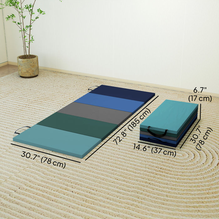 Soozier Tapis de gymnastique pliable de 6pi avec poignees de transport