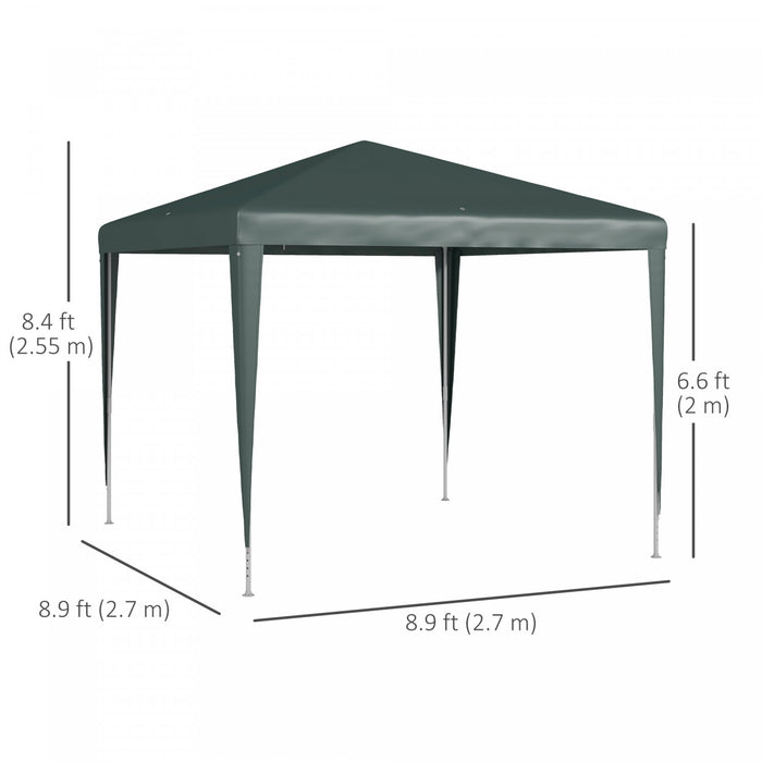 Outsunny Tonnelle De Tente De Fete Portable 9' X 9' Avec Pieds, Vert Fonce