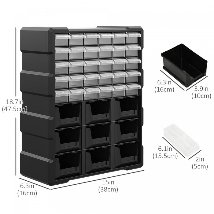 Durhand Armoire De Stockage De Pieces 39 Tiroirs En Plastique
