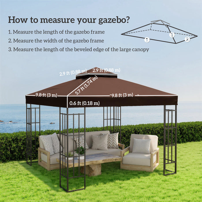 Outsunny Couverture de remplacement pour gazebo a deux etages, UPF30+, cafe