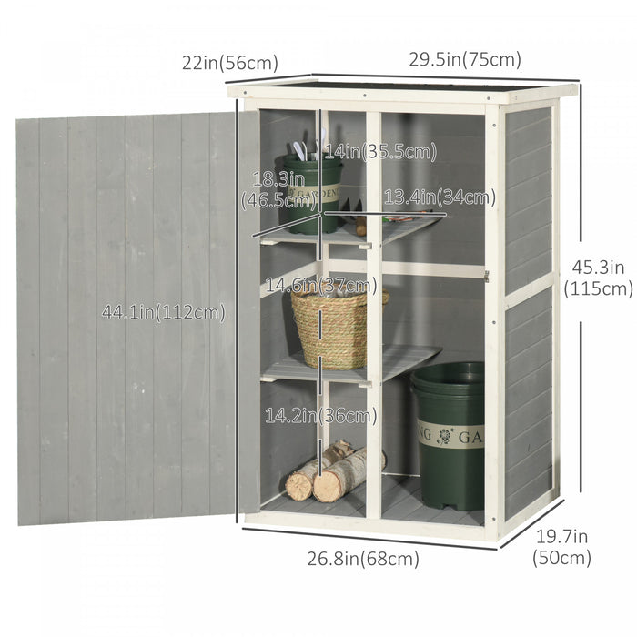 Outsunny Abri De Jardin De 29.9\" X 21.7\" X 45.3\" Avec Toit En Asphalte Gris