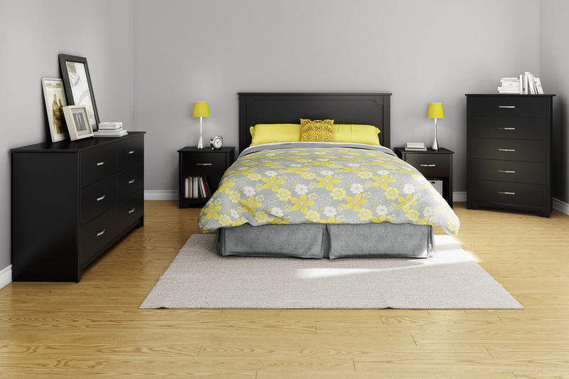 Fusion Commode 6 Tiroirs - Noir Solide