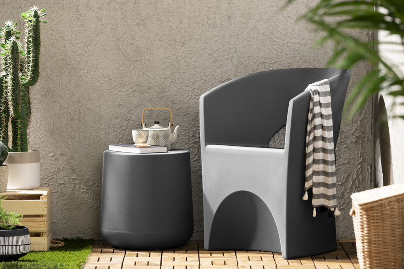 Dalya Table d’appoint de jardin ronde Gris foncé, de Meubles South Shore