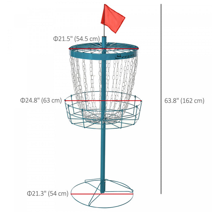 Soozier Panier d'entrainement a 24 chaines pour cible de disc golf, bleu