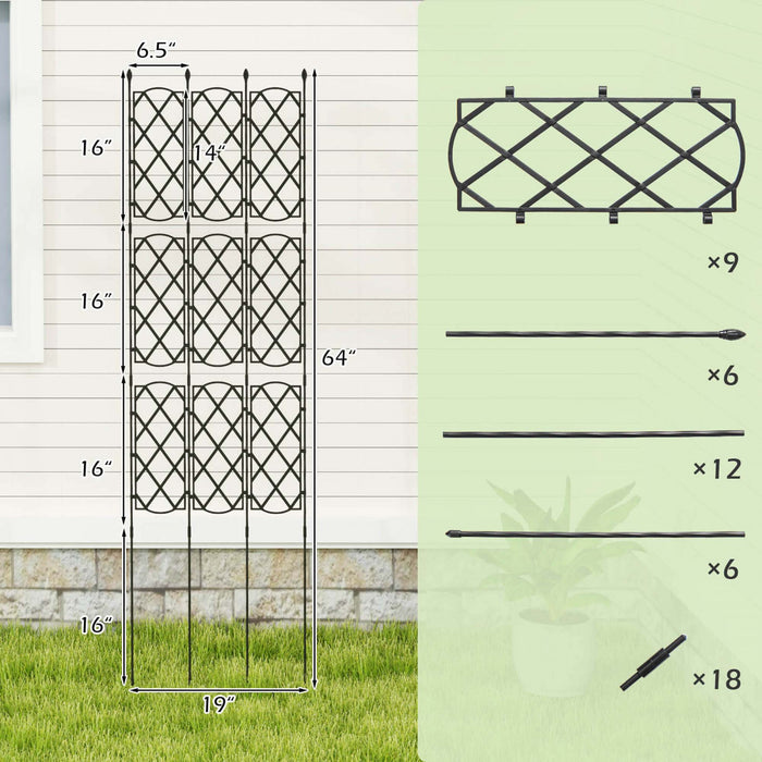 Costway 2 Pcs Trellis De Jardin Pour Les Plantes D'escalade Cadre De Support D'usine Metallique Inoxydable