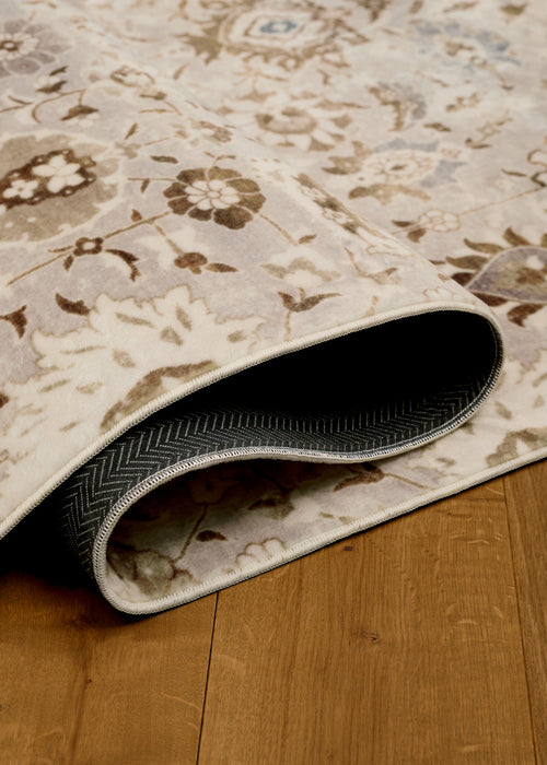 Tapis Lavable/Traditionnel Lunelle 6'7\" x 9'0\" en Gris