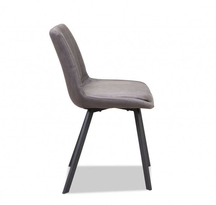 Chaise De Salle A Manger Kerri En Similicuir Charbon (ensemble De 2)