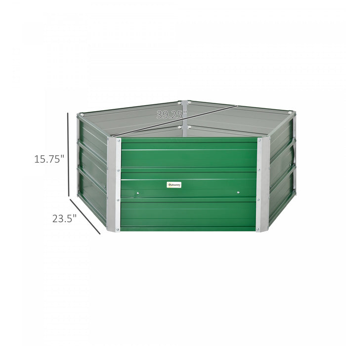 Outsunny Jardiniere En Acier Lit De Culture Lit Sureleve Pot De Fleurs Bac A Plante Pour Patio Terrasse Jardin Une Paire De Gants Fournie Tole D'acier Vert