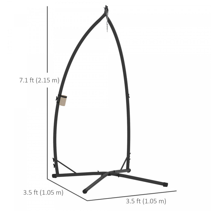 Outsunny Support de chaise hamac, cadre en acier avec porte-gobelet