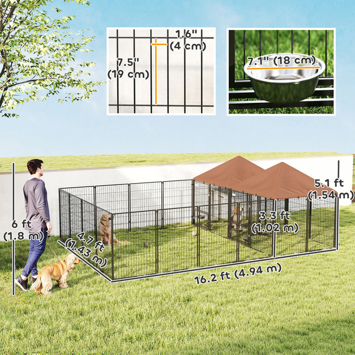PawHut Niche d'exterieur pour chiens avec 2 pieces