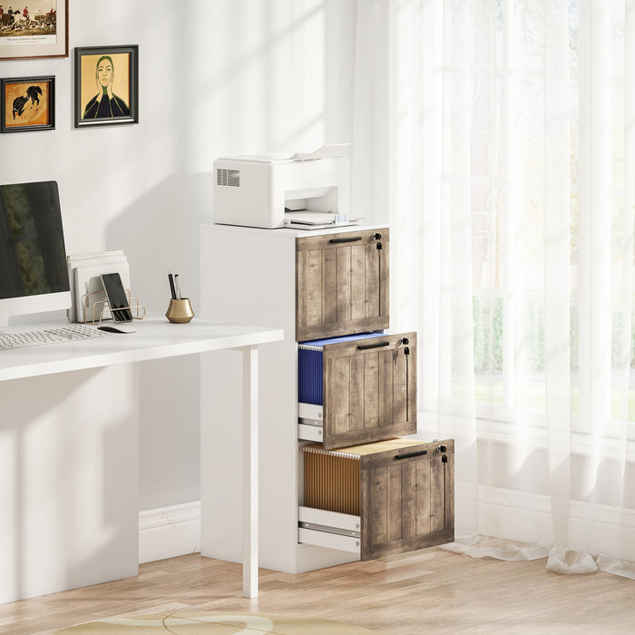 HOMCOM Classeur 4 tiroirs avec serrure, format A4, blanc