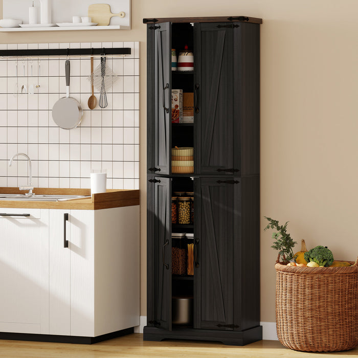 HOMCOM Meuble de rangement 72\" pour garde-manger de cuisine, noir
