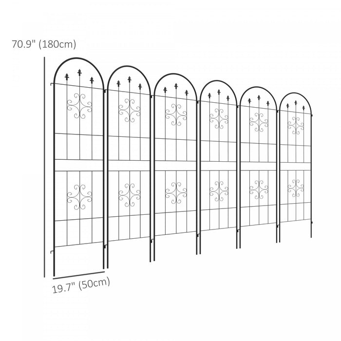 Lot De 6 Treillis De Jardin En Metal Pour Plantes Grimpantes Et Fleurs