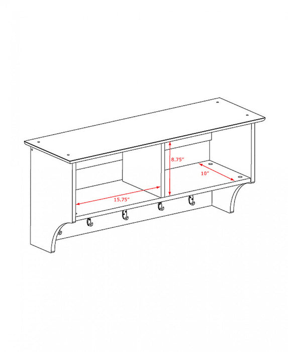 Tablette murale d’entrée de 36 po - blanche